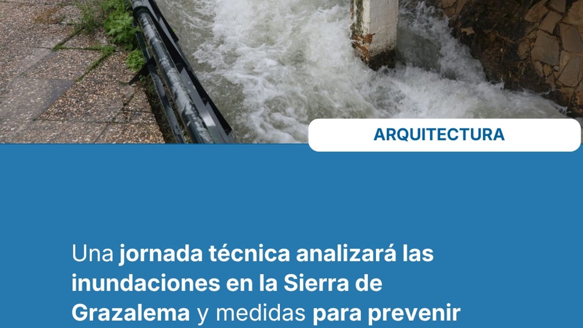Cartel de la jornada técnica sobre inundaciones en la Sierra de Grazalema organizada por la Diputación de Cádiz
