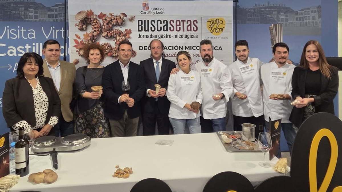 Cartel oficial de las Jornadas Buscasetas 25 aniversario con logo de gastronomía micológica