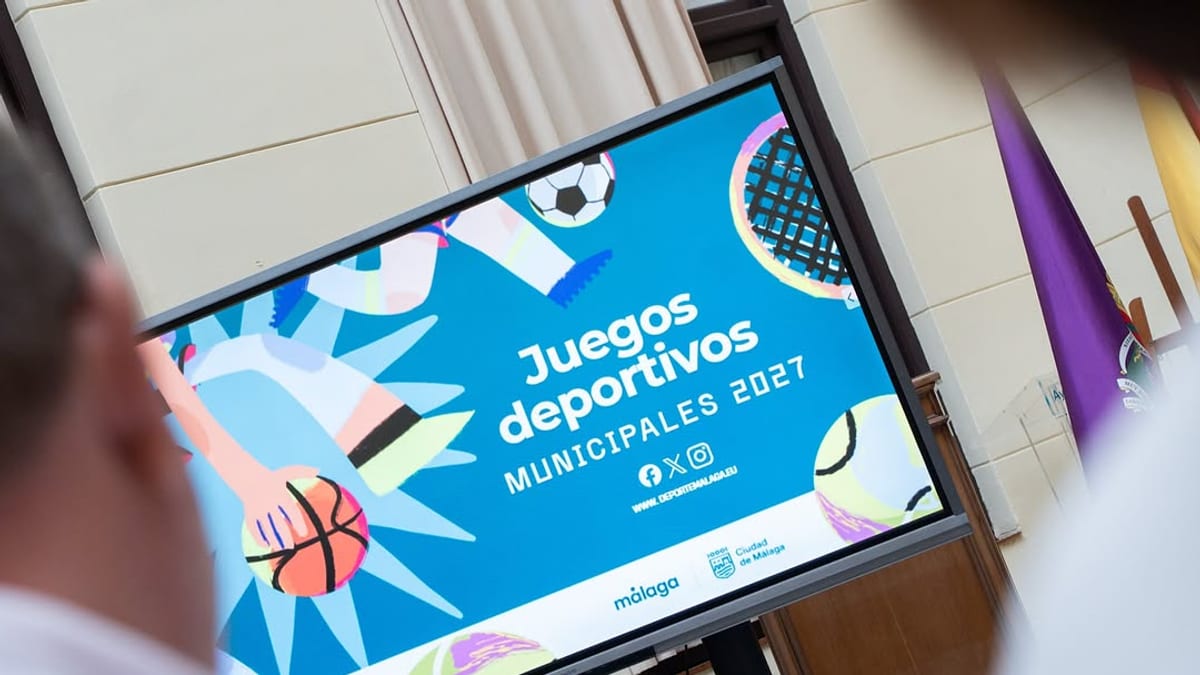 Cartel de la 43ª edición de los Juegos Deportivos Municipales de Málaga 2025