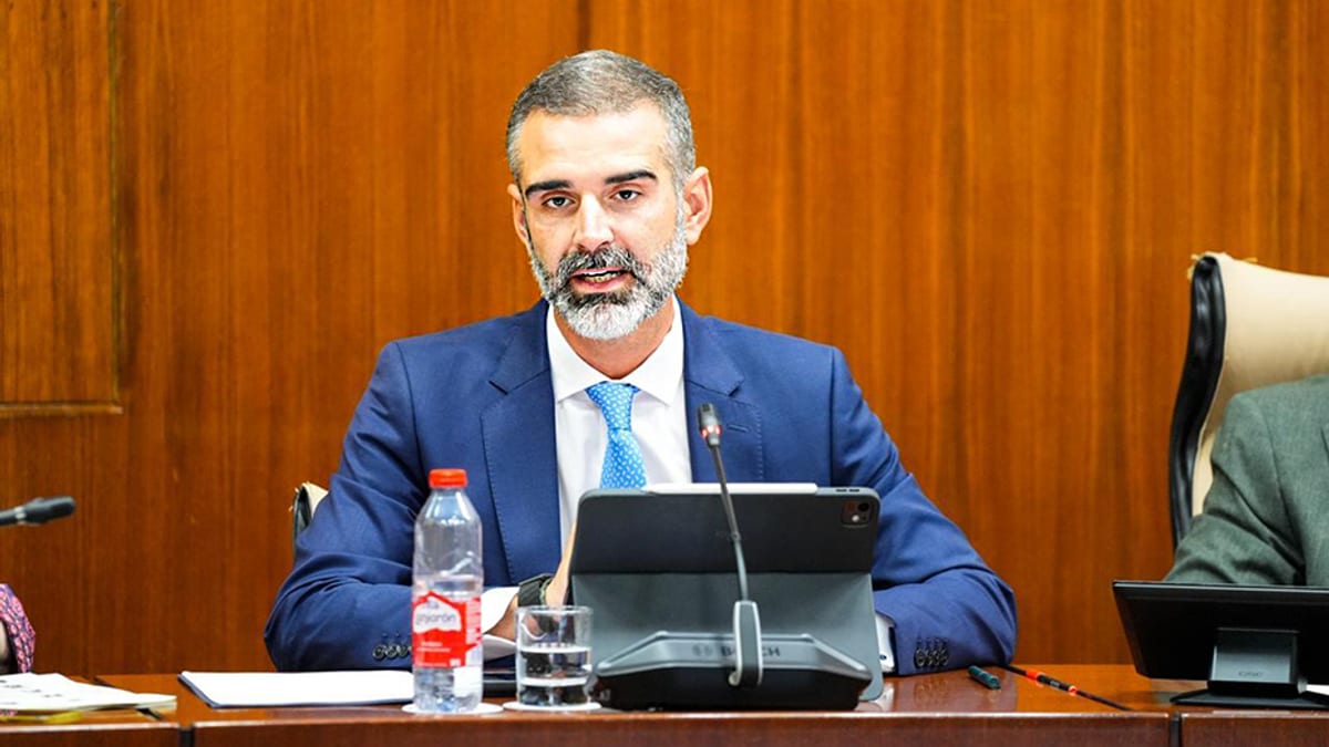 Ramón Fernández-Pacheco durante su intervención en comisión parlamentaria sobre la estrategia de ganadería extensiva