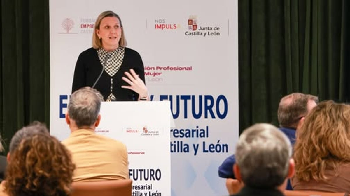 Cartel del I Encuentro Empresarial FP Steam Mujer de la Junta de Castilla y León con los logos de la institución y Empleo