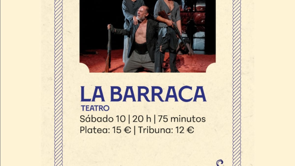 Cartel promocional de La Barraca, obra teatral en el Auditorio Villa de Colmenar Viejo