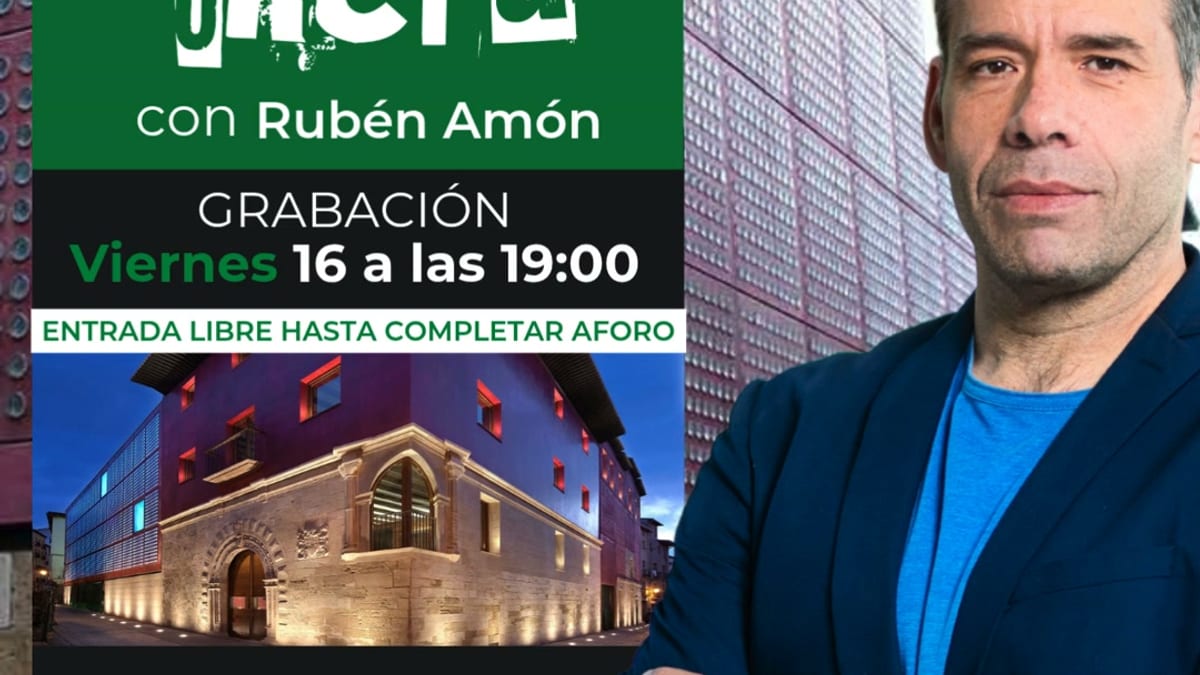 Cartel de La Cultureta con Rubén Amón anunciando grabación sobre Rafael Azcona en Logroño