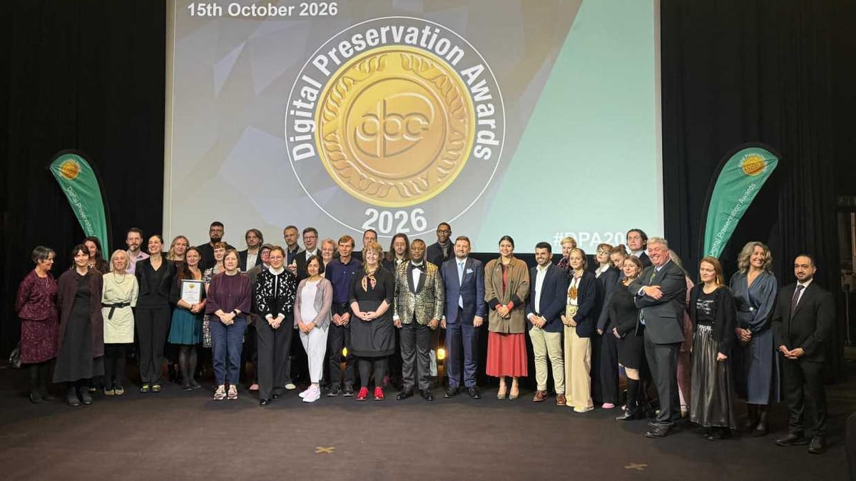 Cartel de los Digital Preservation Awards 2026 celebrados en Varsovia el 15 de octubre