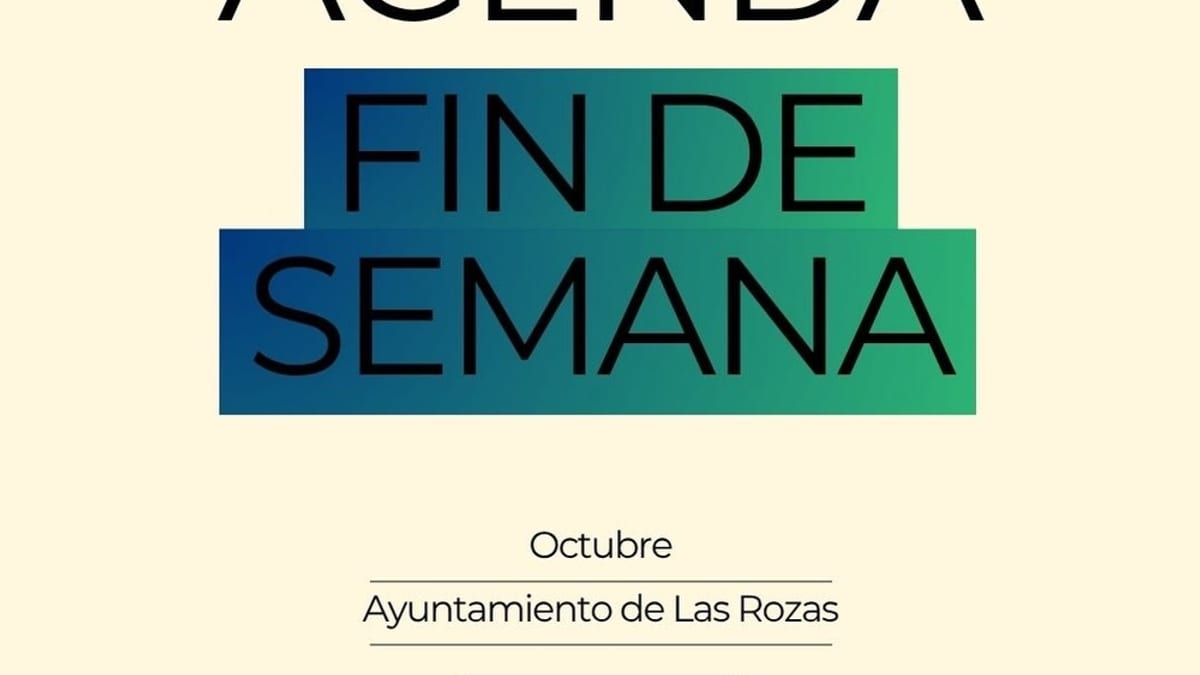 Cartel de la agenda de fin de semana de Las Rozas con actividades: Gran Plantación, Fiesta de la bici, Mercado Vecinal de Segunda Mano, Brandy Be Market, Swing for kids y Mañanas de Clásica