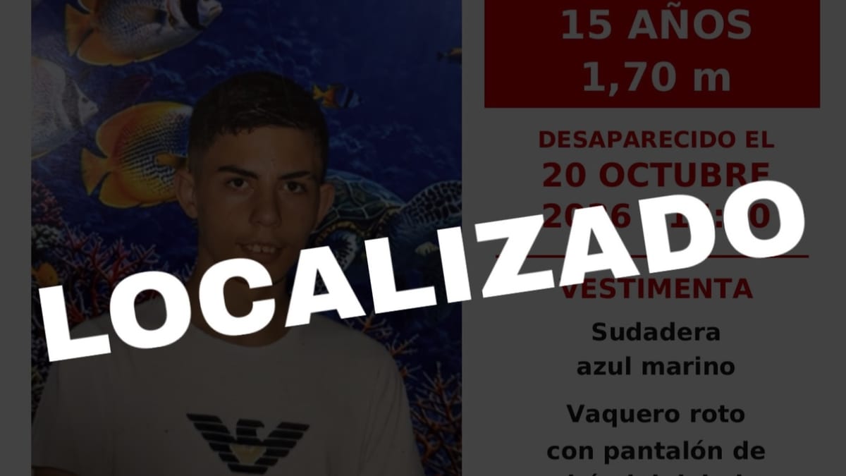 Cartel de búsqueda del menor desaparecido Raúl en San Sebastián de los Reyes