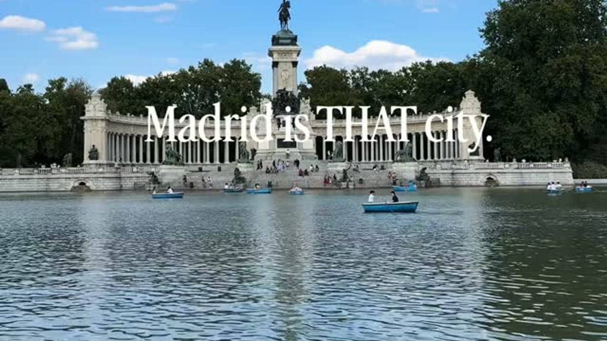 Imagen promocional de Madrid destacando sus atractivos turísticos y experiencias de ocio