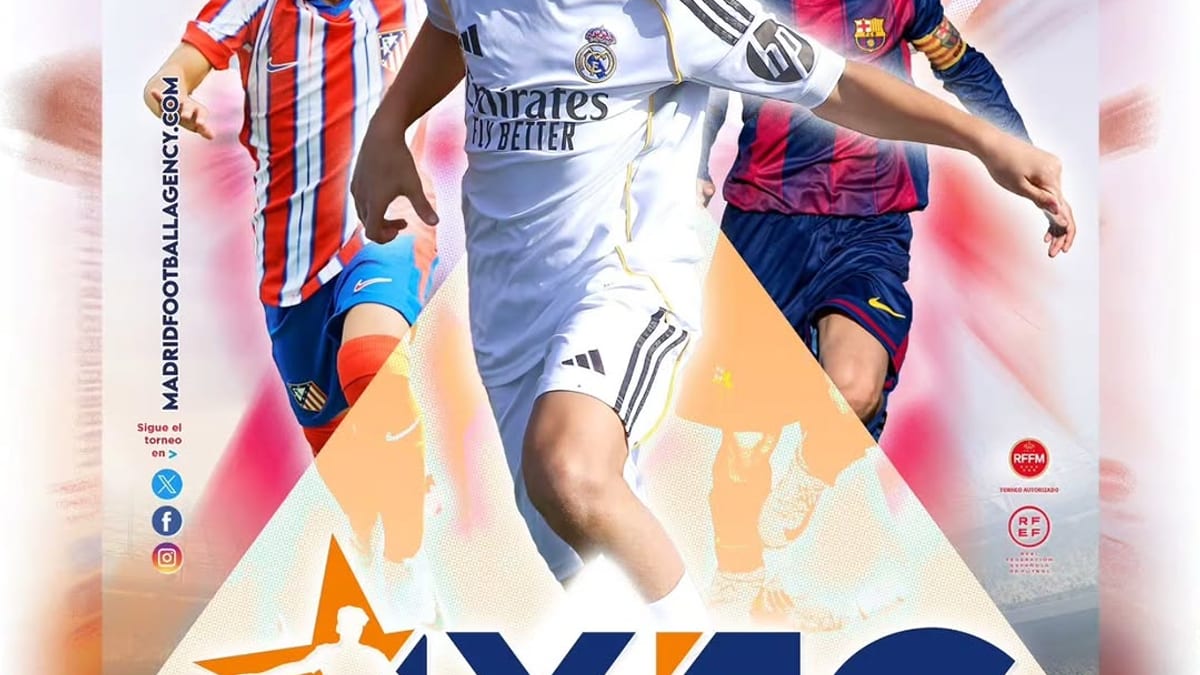 Cartel promocional de la Madrid Football Cup U11 organizada por FIFA y la Federación Madrileña de Fútbol en Paracuellos de Jarama