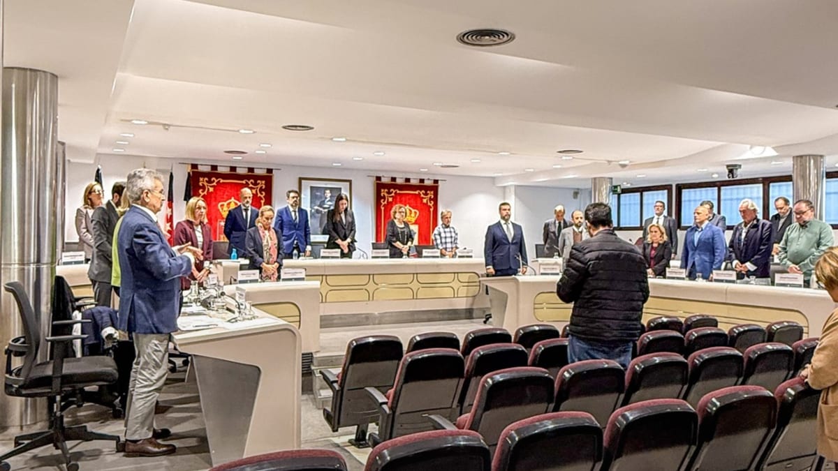 Sesión del Pleno Municipal del Ayuntamiento de Majadahonda con minuto de silencio por víctimas del accidente ferroviario de Urda