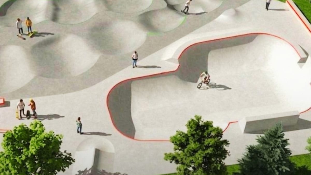 Rendering del skatepark y pumptrack que se construirá en Majadahonda en la avenida Rey Juan Carlos I