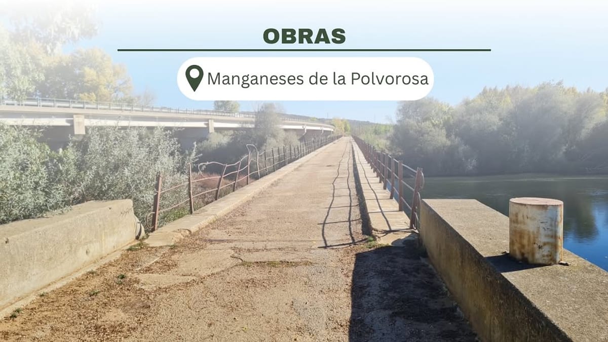 Vista del puente de Manganeses de la Polvorosa objeto de rehabilitación por la Diputación de Zamora