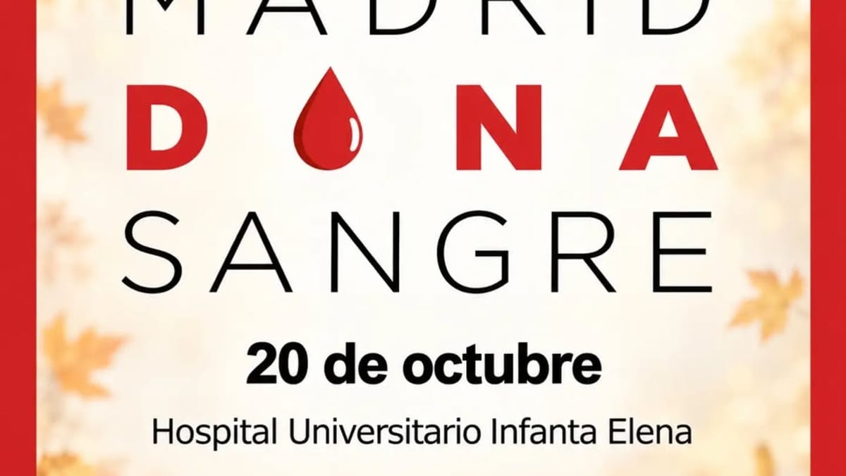 Cartel del Maratón de Donación de Sangre en el Hospital Universitario Infanta Elena de Valdemoro, 20 de octubre