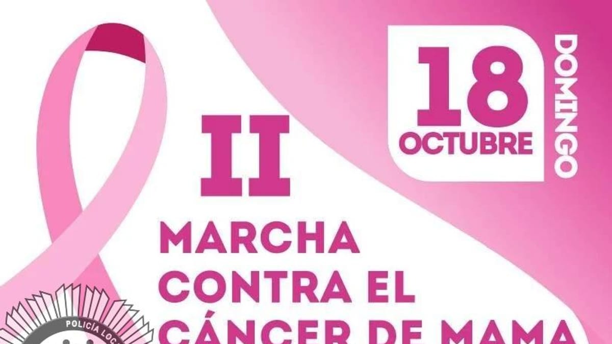 Cartel de la II Marcha contra el cáncer de mama de San Sebastián de los Reyes, domingo 18 de octubre