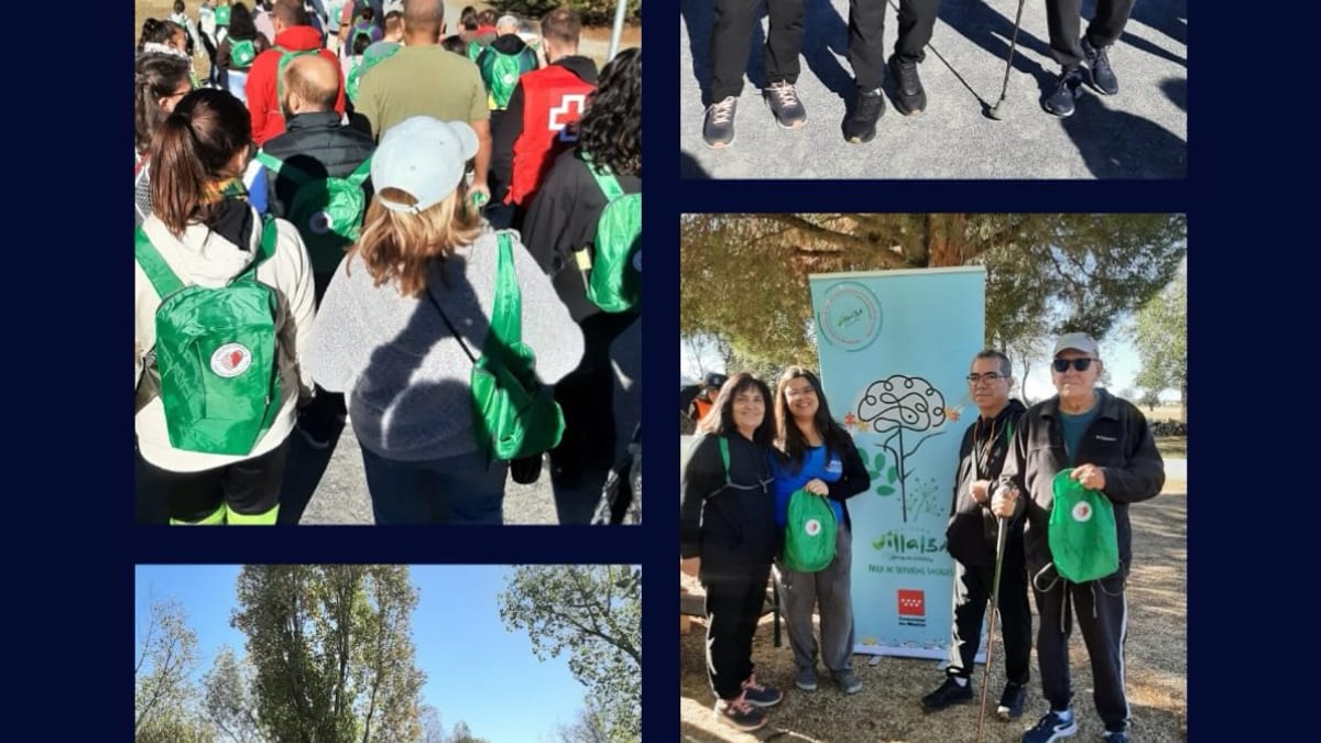 Participantes en la Marcha de Entidades por el Día de la Salud Mental organizada en Collado-Villalba por la Fundación Pita López