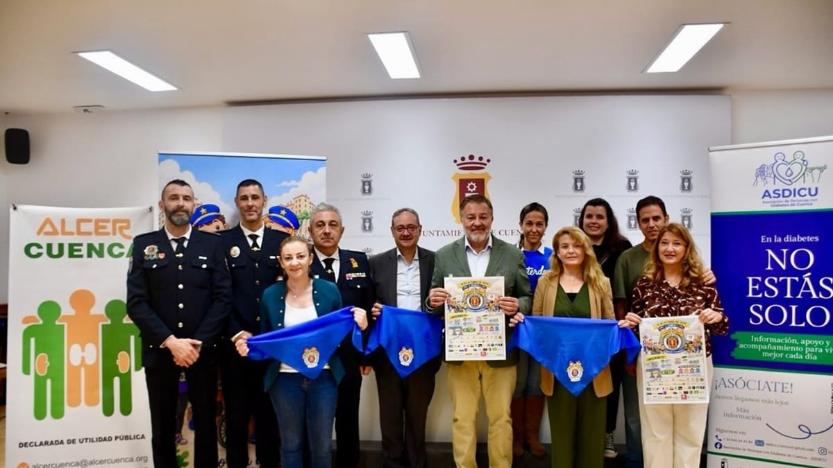 Cartel de la I Marcha Solidaria de Policía Local de Cuenca con logos de Asdicu y Alcer Cuenca