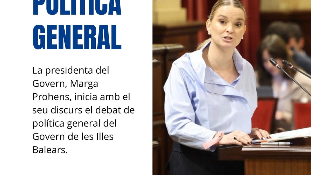 Marga Prohens interviene en el debate de política general del Govern de les Illes Balears