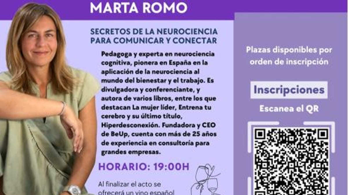 Marta Romo, experta en neurociencia y emprendimiento, durante la presentación de la jornada de emprendimiento femenino en Torrejón de Ardoz