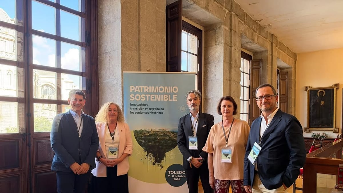 Cartel de las jornadas Patrimonio Sostenible con el titulo Innovación y transición energética en los conjuntos históricos, Toledo 17 de octubre de 2026