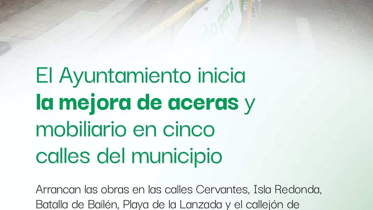 Cartel informativo del Ayuntamiento de Collado-Villalba sobre las obras de mejora urbana en cinco calles