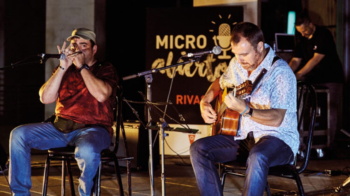 Cartel promocional de Micro Abierto, evento de música en vivo en Rivas Vaciamadrid