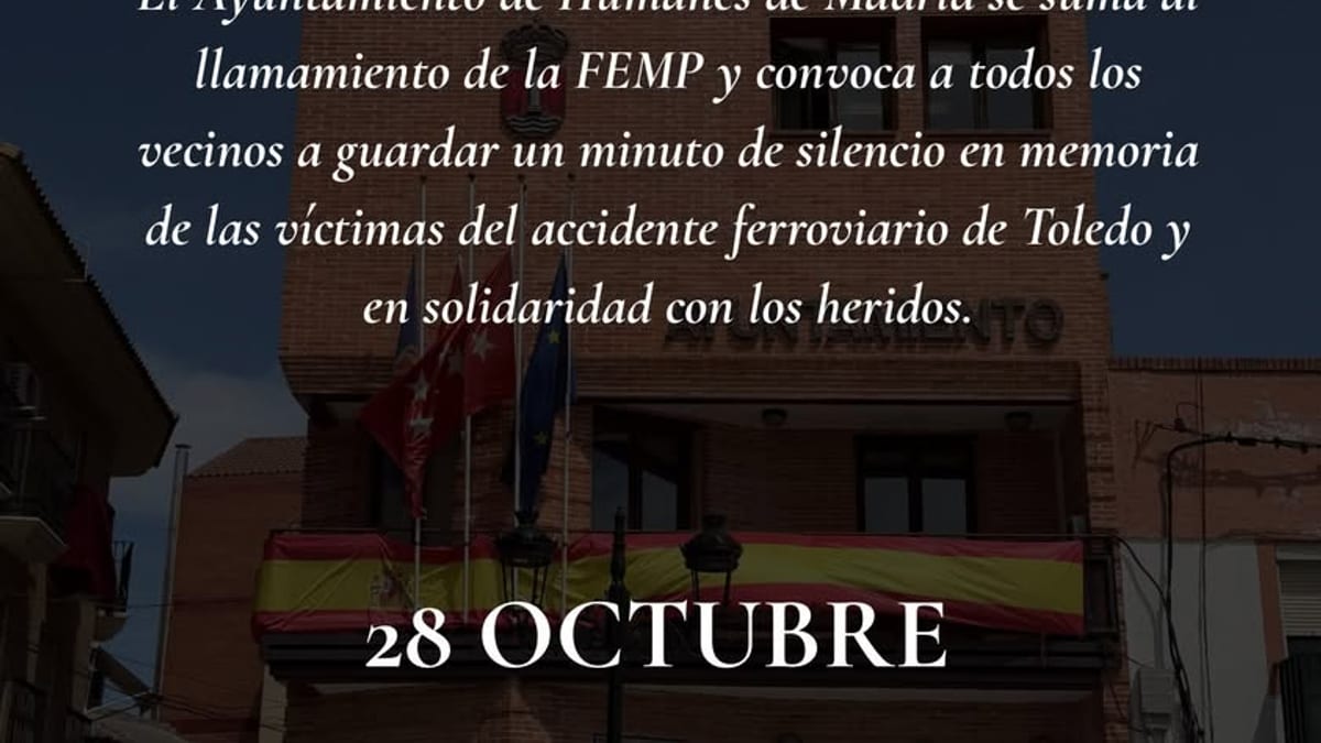 Convocatoria minuto de silencio Ayuntamiento Humanes de Madrid, 28 de octubre a las 20:00 en la Plaza del Ayuntamiento