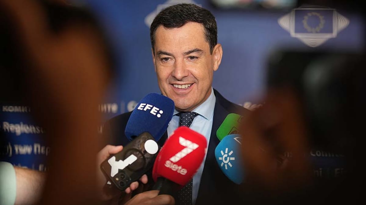 Juan Manuel Moreno, presidente de la Junta de Andalucía, en Bruselas durante la Semana Europea de las Regiones y Ciudades