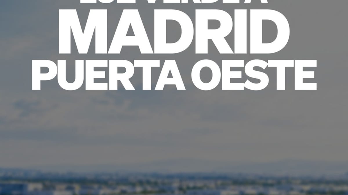 Cartel del consorcio urbanístico Madrid Puerta Oeste de Móstoles