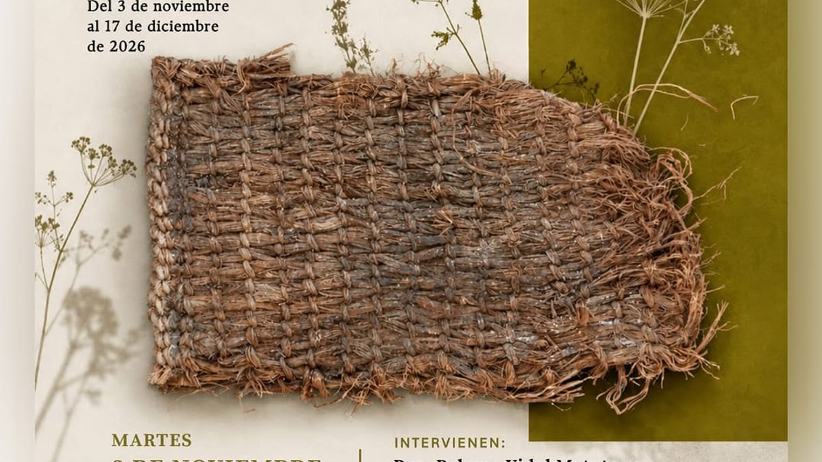 Cartel de la exposición Arqueología de las plantas del Museo Arqueológico de Fuerteventura con detalles de la inauguración y especialistas participantes