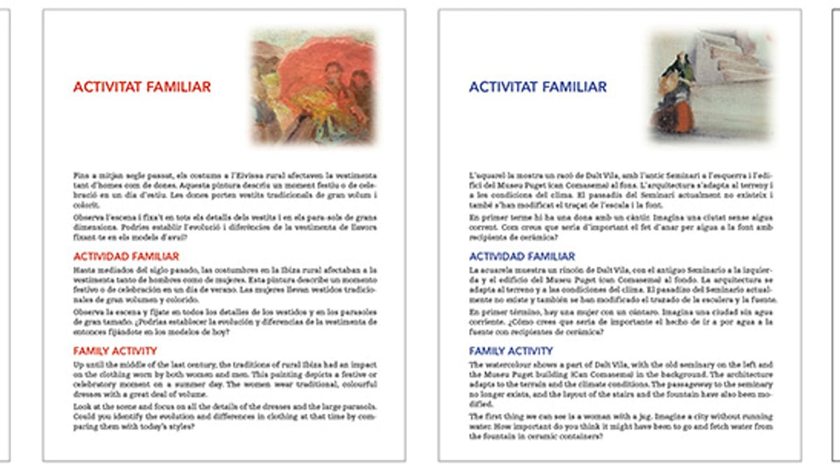Cartel promocional de las actividades didácticas del Museu Puget para familias con niños