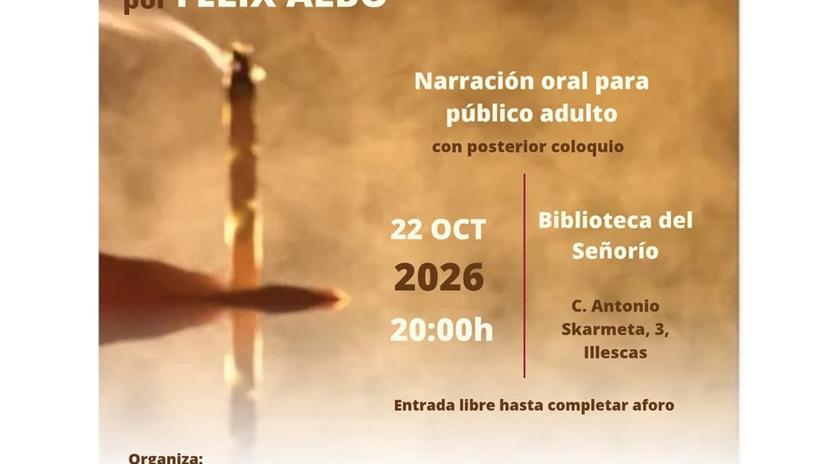 Cartel de la narración oral Faros fuimos náufragos con Félix Albo en la Biblioteca del Señorío de Illescas el 22 de octubre de 2026