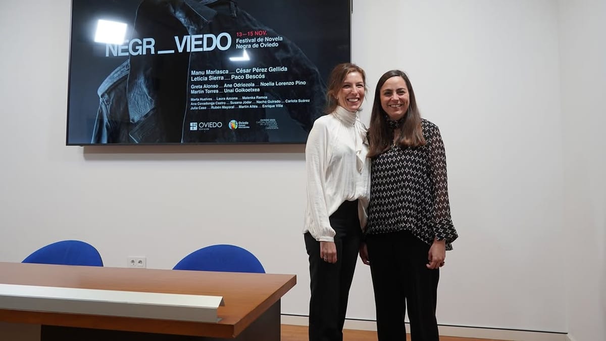 Cartel promocional del Festival de Novela Negra NegrOviedo de Oviedo, con listado de autores participantes