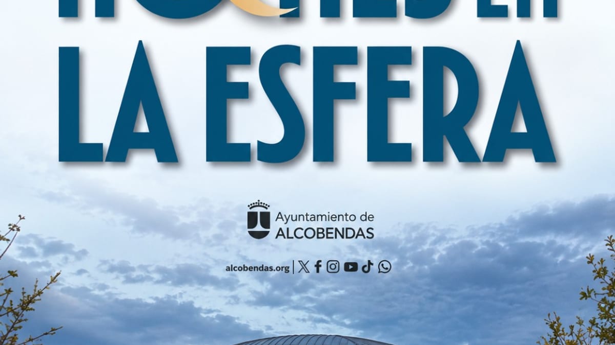 Cartel promocional de Noches en La Esfera del Ayuntamiento de Alcobendas con información de conciertos de música en directo