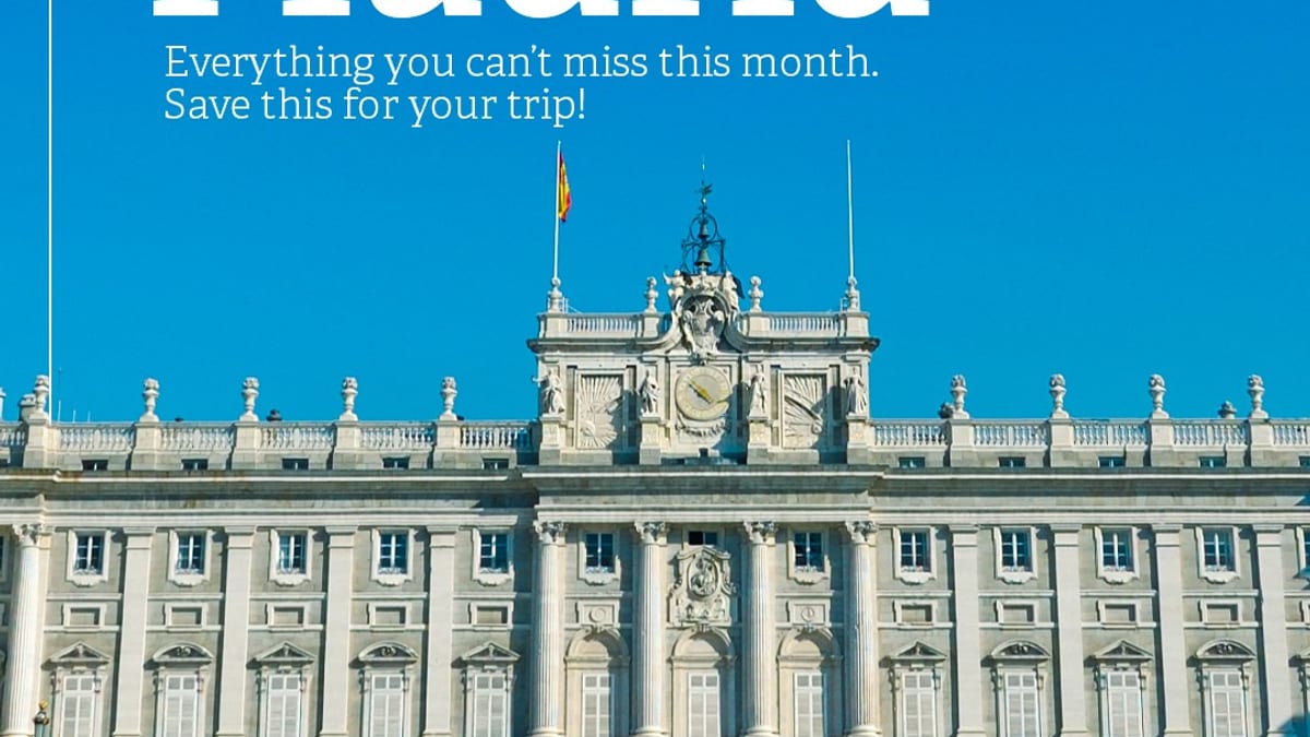 Cartel informativo de noviembre en Madrid con recomendaciones de lugares imprescindibles para visitar