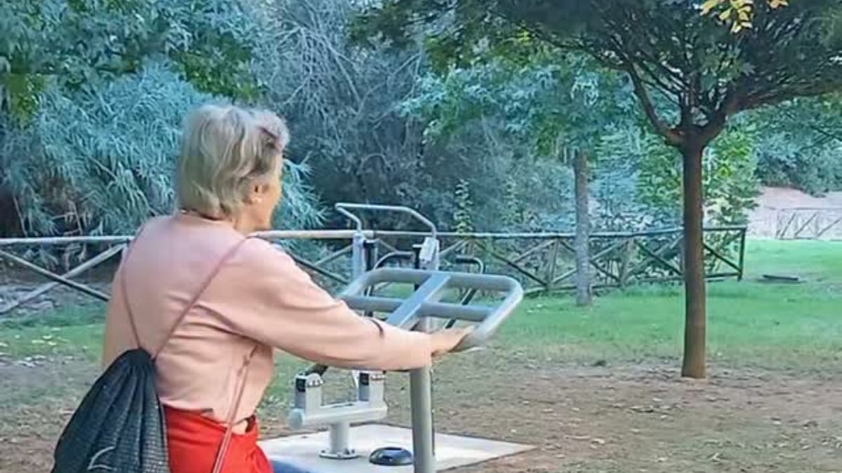 Renovación de equipos biosaludables en el Parque del Príncipe de Cáceres con nuevas máquinas de remo, bicicleta estática y step