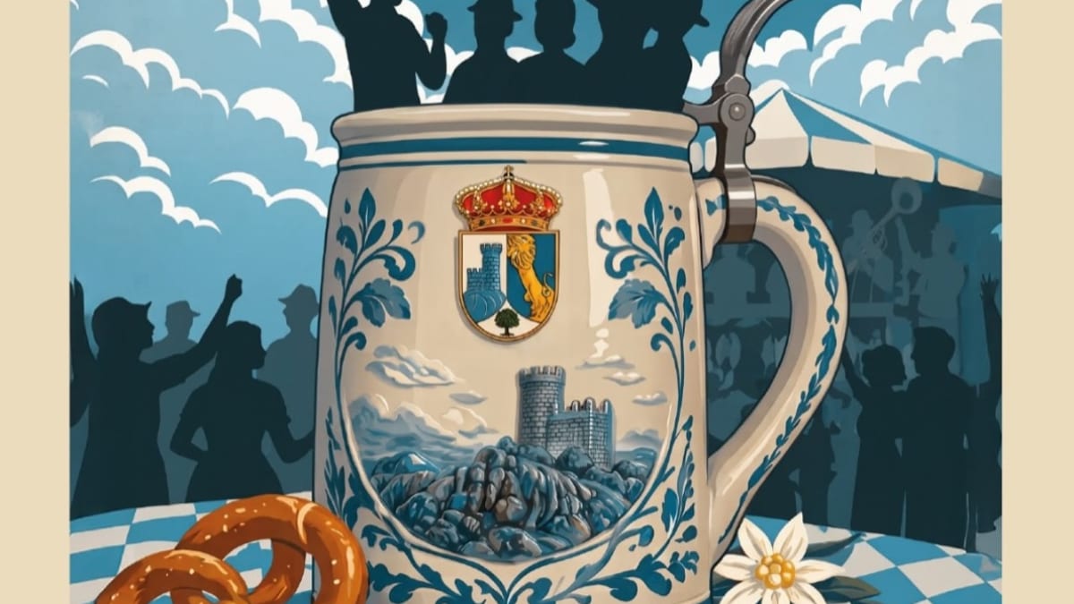 Cartel del Oktorrefest de Torrelodones con programación de música, gastronomía y espectáculos del 23 al 25 de octubre en Parque Pradogrande