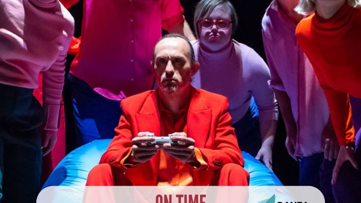 Cartel promocional de ON TIME, espectáculo de danza contemporánea en el Teatro Federico García Lorca de San Fernando de Henares