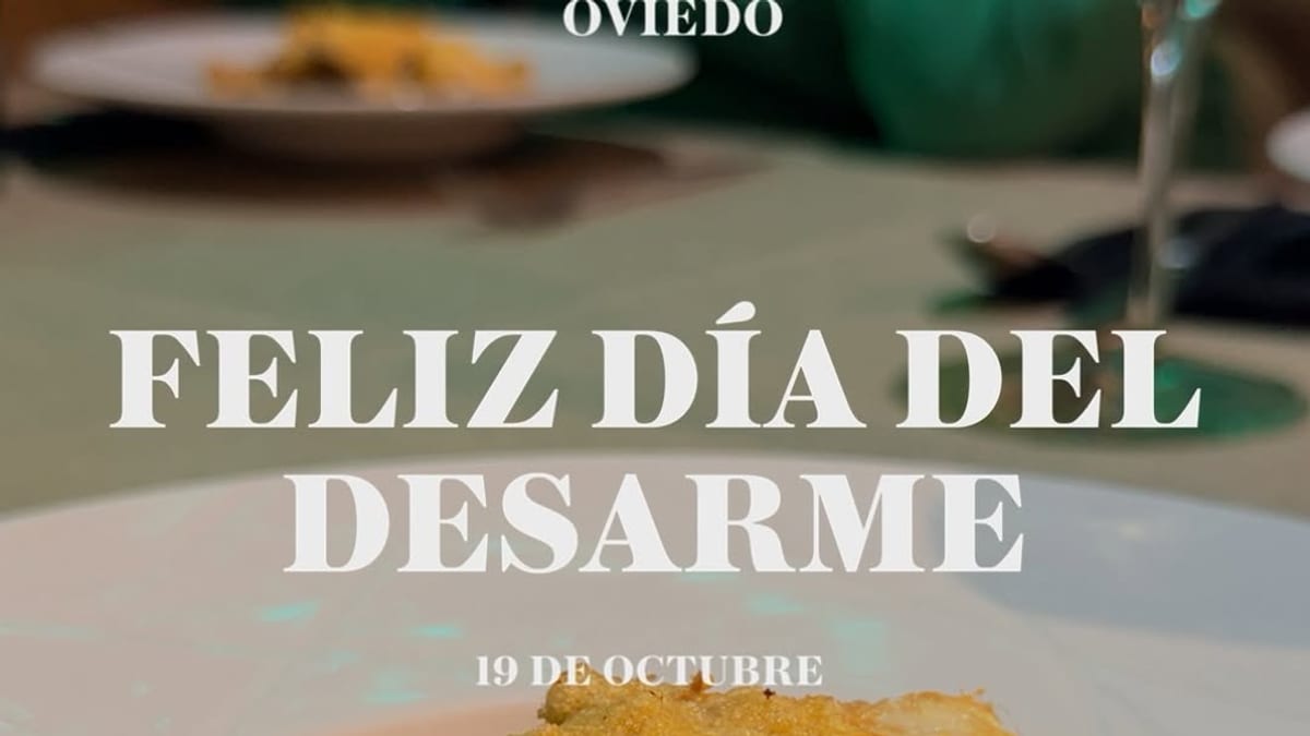 Cartel del Día del Desarme de Oviedo celebrado el 19 de octubre