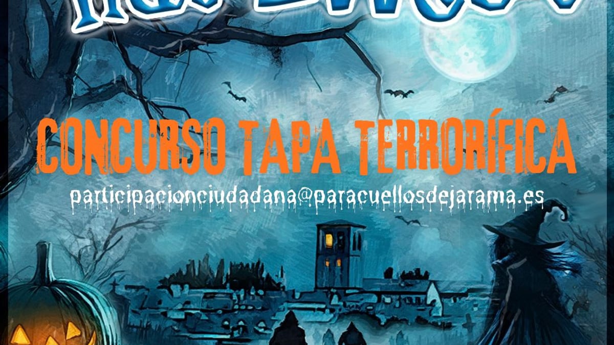 Cartel del concurso de la Tapa más terrorífica de Halloween organizado por el Ayuntamiento de Paracuellos de Jarama