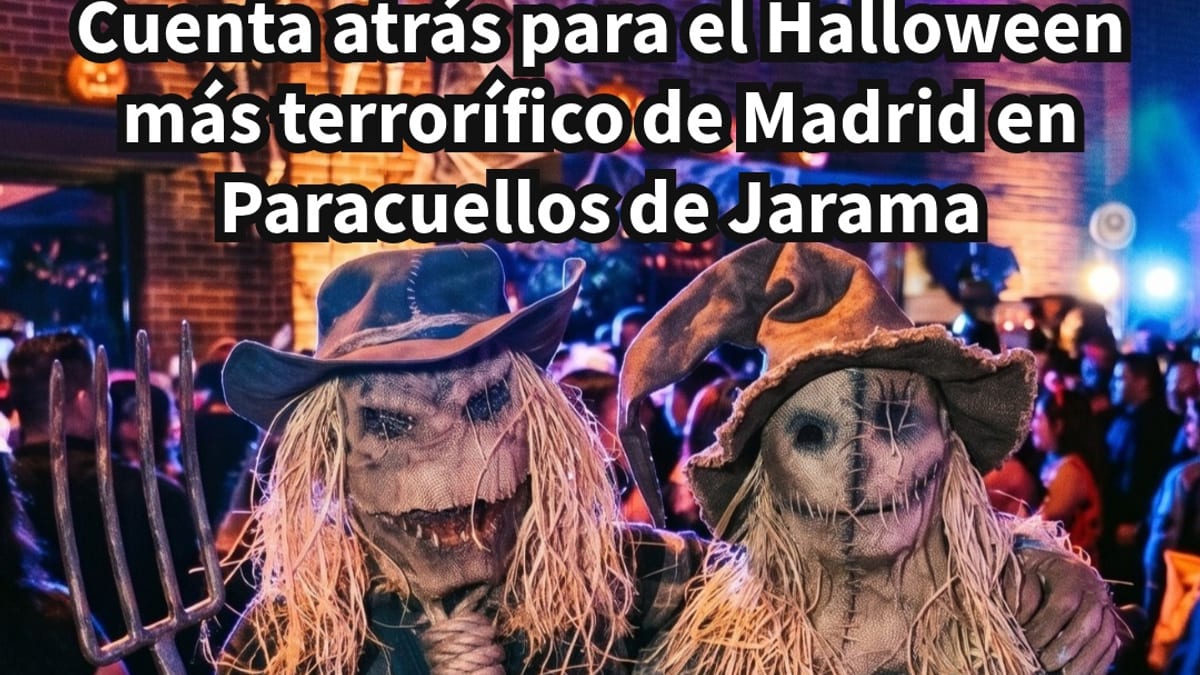Cartel promocional del Halloween de Paracuellos de Jarama con decoraciones temáticas