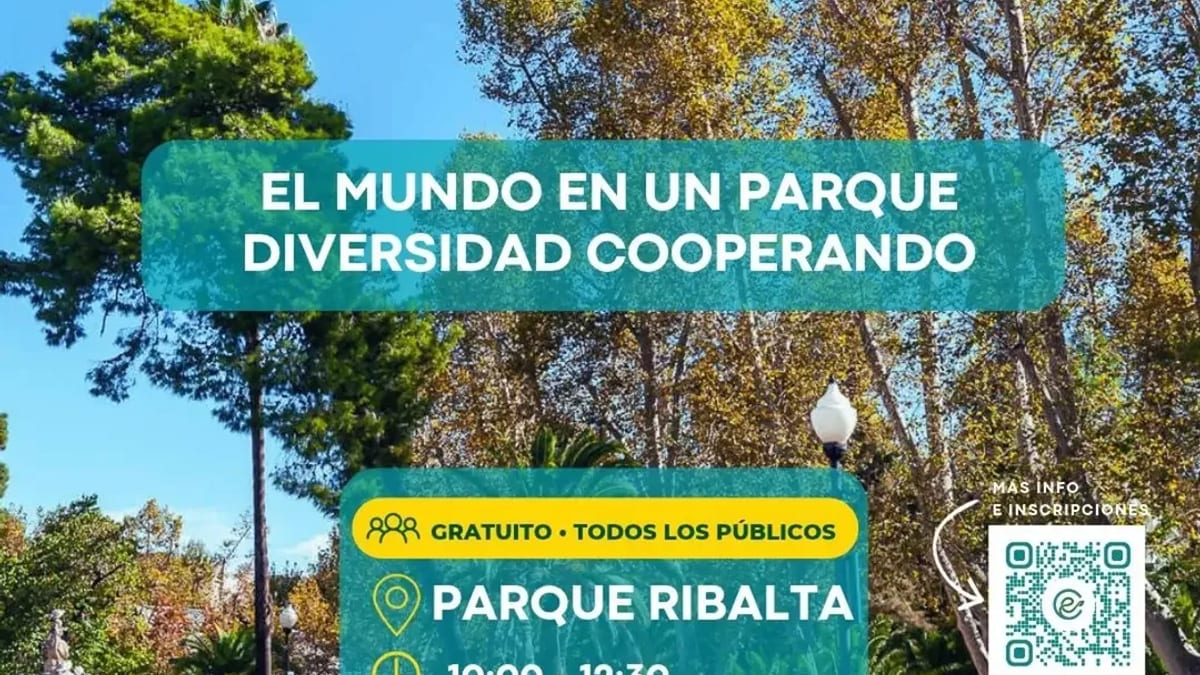 Cartel de la actividad Celebrando la Naturaleza en el Parque Ribalta de Castelló, con información sobre la jornada del 7 de noviembre