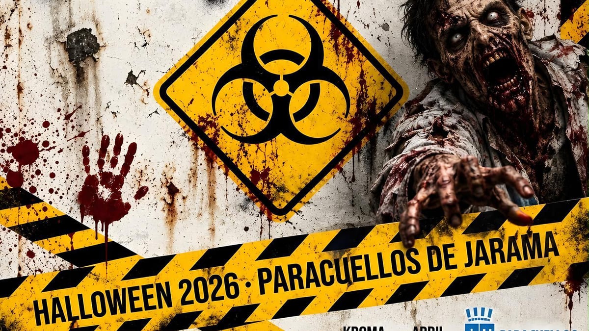 Cartel promocional de Área Cero. La contención ha fallado, Pasaje del Terror en Paracuellos de Jarama para Halloween 2026