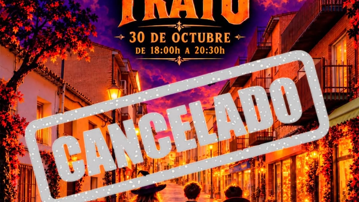 Cartel del Pasacalles Truco o Trato del Ayuntamiento de Pinto cancelado por luto