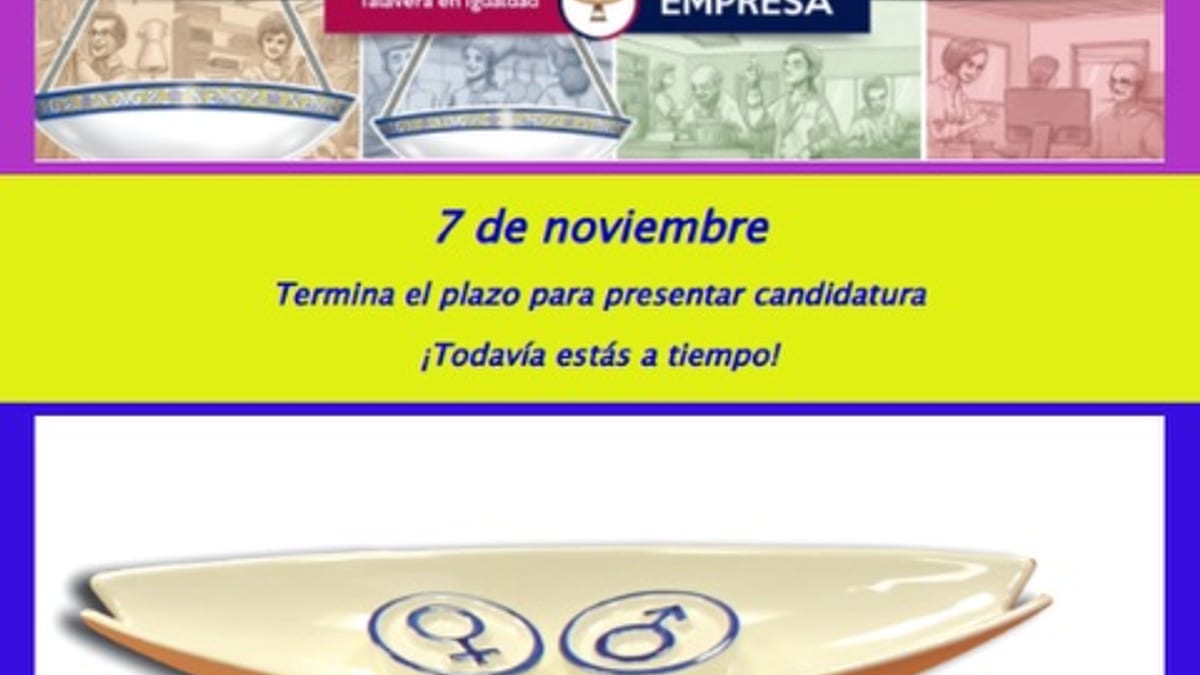 Cartel XVIII Premio Talavera Igualdad Empresa con fecha límite 7 de noviembre