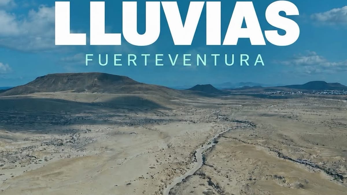 Cartel de prealerta por lluvias en Fuerteventura del Cabildo de Fuerteventura
