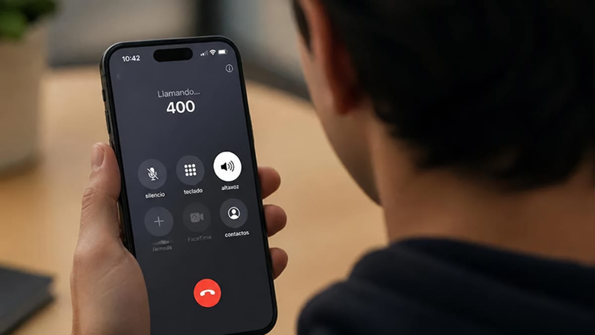 Pantalla de teléfono móvil mostrando llamada entrante con prefijo 400 para comunicaciones publicitarias