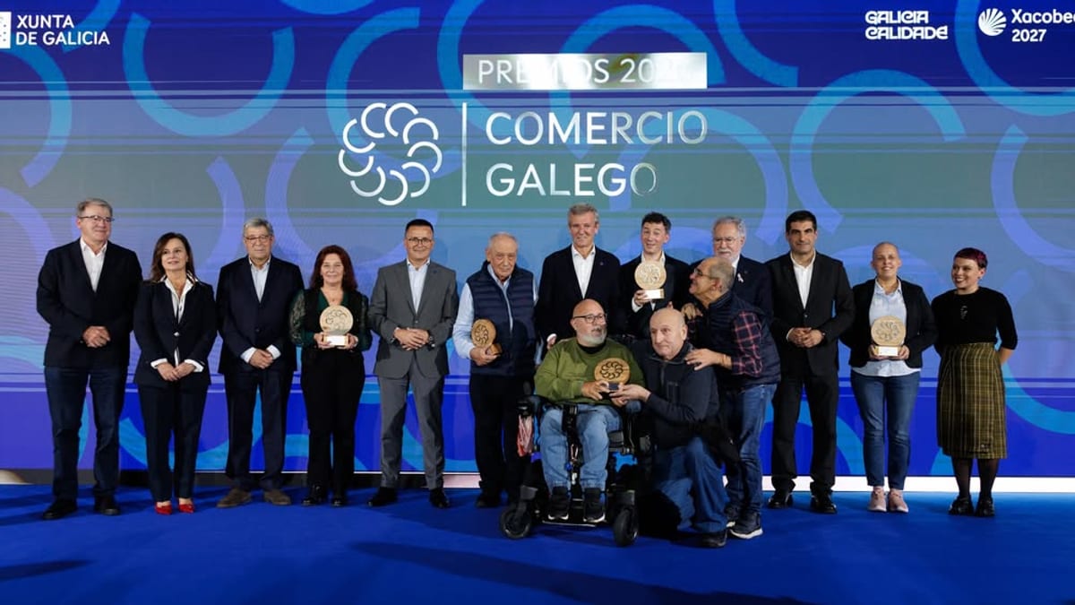 Alfonso Rueda Valenzuela en la entrega de los Premios del Comercio Galego 2026