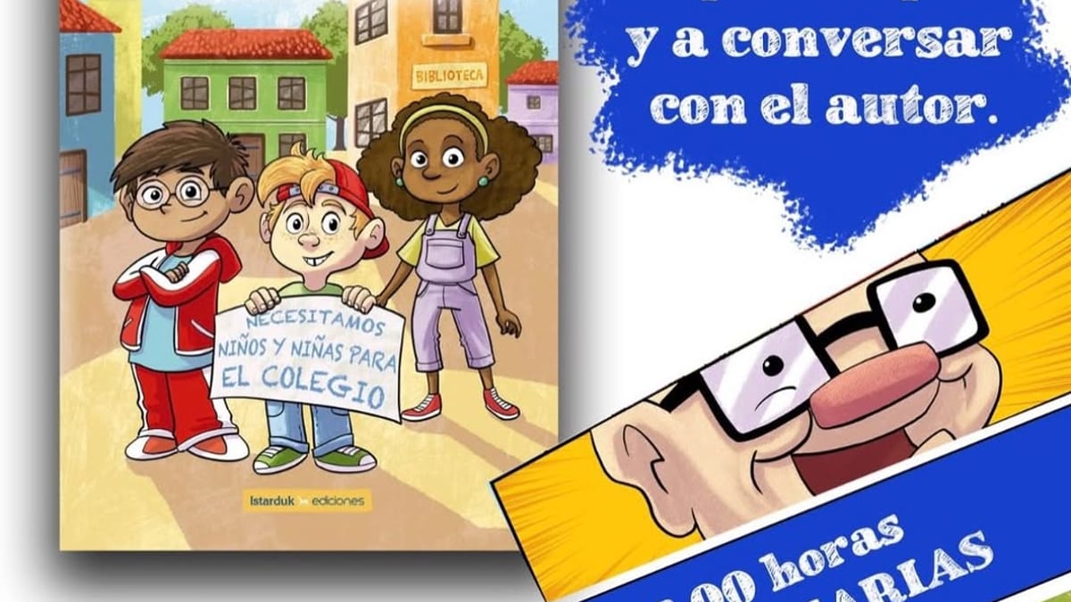 Portada de 'Un pueblo de colores' de Javier Fernández Jiménez, ilustrada por Miguel Calero. Publicado por Istarduk ediciones. Anuncio de presentación en Villaviciosa de Odón.