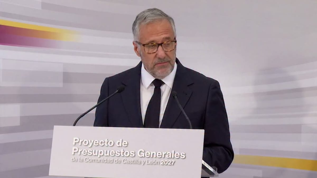 El vicepresidente de la Junta de Castilla y León durante la presentación del proyecto de Presupuestos Generales de la Comunidad 2027