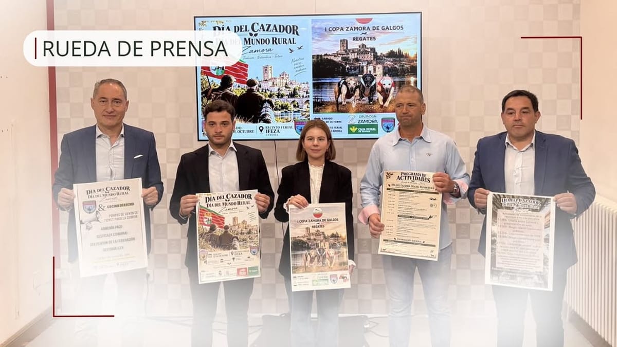 Cartel del primer Día del Cazador y del Mundo Rural en IFEZA Zamora, 17 de octubre