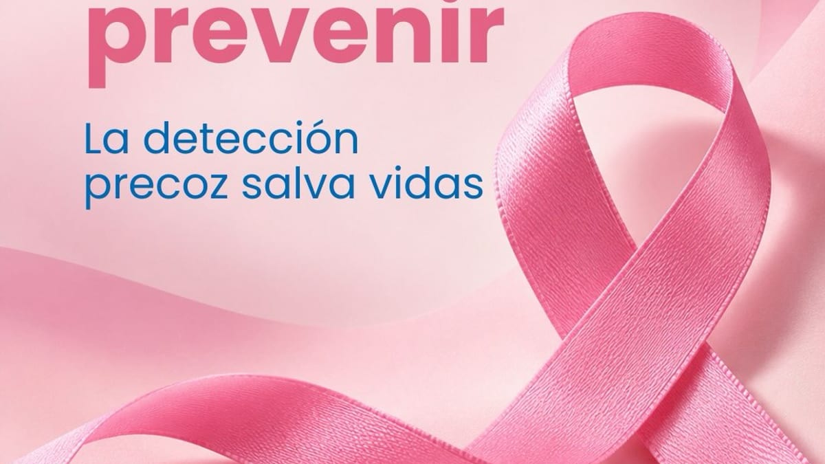 Cartel conmemorativo del Día Internacional del Cáncer de Mama 19 de octubre con el mensaje 'Cuidarse también es prevenir. La detección precoz salva vidas'